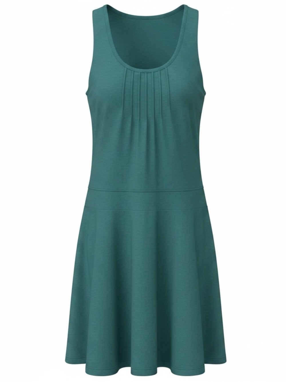 Athleta Teal Santorini Thera Pleated Fit & Flare Mini Dress - S